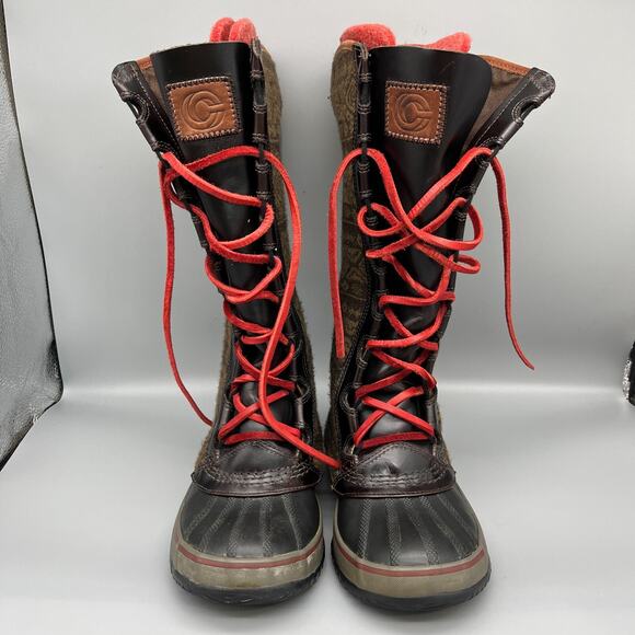 SOREL X CONCEPTS Boots Womens 6 'CATE THE GREAT' Brown‎ Leather Snow Winter - Picture 3 of 7